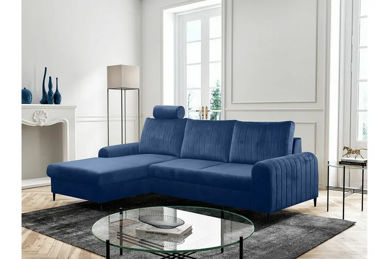 Kintore 3-sits Hörnbäddsoffa Dark blue - Products - Möbler - Soffa - Bäddsoffa - Hörnbäddsoffa
