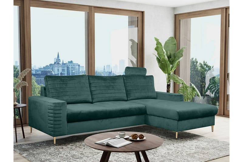 Kintore 3-sits Hörnbäddsoffa Dark green - Products - Möbler - Soffa - Bäddsoffa - Hörnbäddsoffa