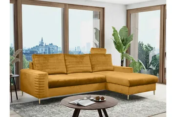 Kintore 3-sits Hörnbäddsoffa Dark yellow - Products - Möbler - Soffa - Bäddsoffa - Hörnbäddsoffa