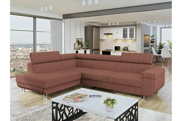 Kintore 3-sits Hörnbäddsoffa Light brown - Products - Möbler - Soffa - Bäddsoffa - Bäddsoffa längsbäddad