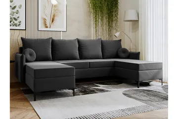 Knocklong 4-sits Hörnbäddsoffa - Mörkgrå - Products - Möbler - Soffa - Bäddsoffa - Hörnbäddsoffa