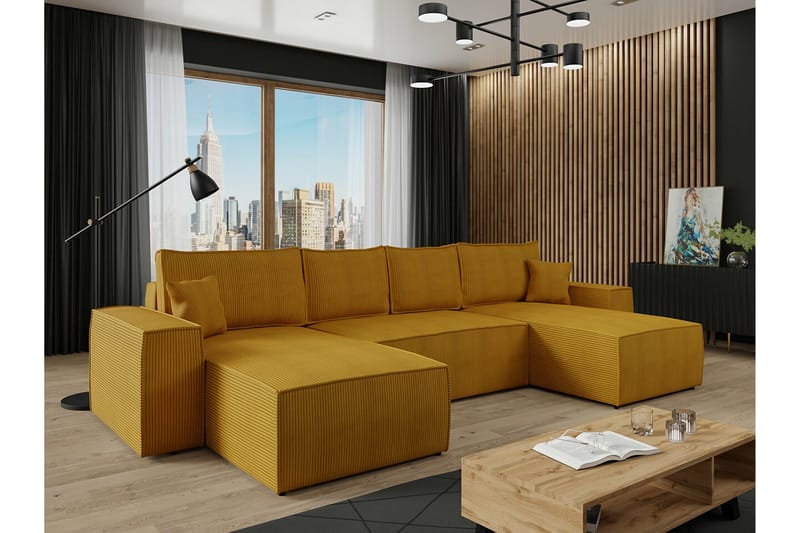 Knocklong 4-sits Hörnbäddsoffa Yellow - Products - Möbler - Soffa - Bäddsoffa - Hörnbäddsoffa