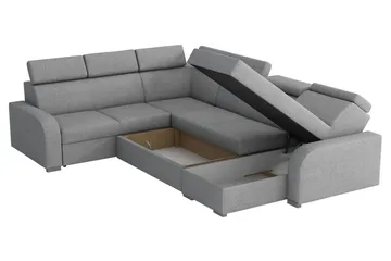 Lavona Bäddhörnsoffa Large - Grå - Products - Möbler - Soffa - Bäddsoffa - Hörnbäddsoffa