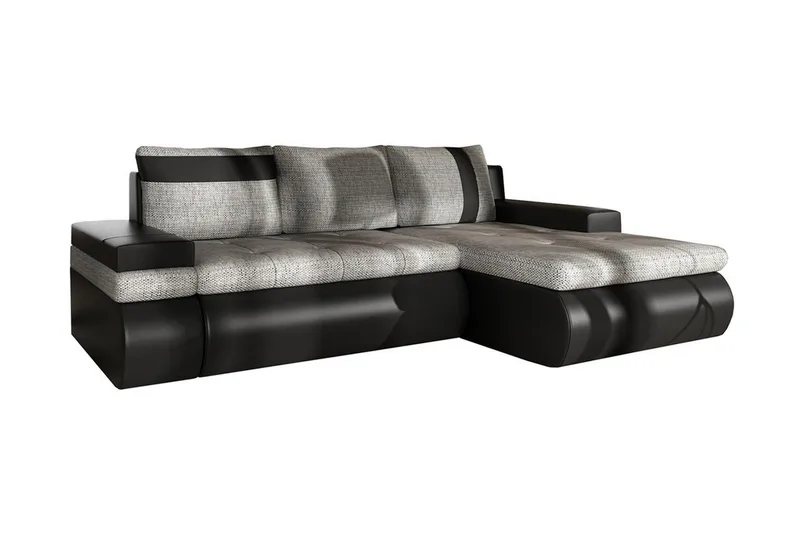 Lavona Divanbäddsoffa Mini Höger, Svart/Grå