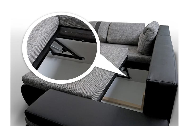 Lavona Divanbäddsoffa Mini Vänster - Mörkgrå/Vit - Products - Möbler - Soffa - Bäddsoffa - Bäddsoffa längsbäddad