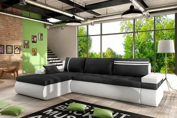 Lavona Divanbäddsoffa Vänster - Mörkgrå/Vit - Products - Möbler - Soffa - Bäddsoffa - Bäddsoffa divan