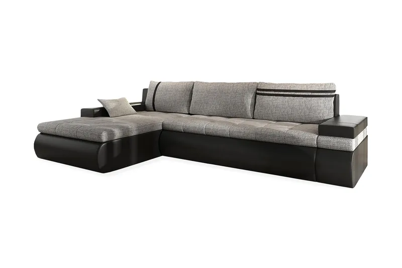 Lavona Divanbäddsoffa Vänster - Svart/Grå - Products - Möbler - Soffa - Bäddsoffa - Bäddsoffa divan