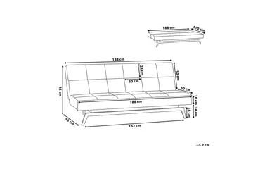 Leeds Bäddsoffa 188 cm - Flerfärgad - Products - Möbler - Soffa - Bäddsoffa - 3 sits bäddsoffa