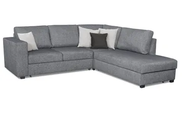Leo Bäddsoffa 3-sits med Schäslong Höger - Grå - Products - Möbler - Soffa - Bäddsoffa - Bäddsoffa divan