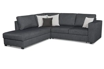 Leo Bäddsoffa 3-sits med Schäslong Vänster - Mörkgrå - Products - Möbler - Soffa - Bäddsoffa - Bäddsoffa divan