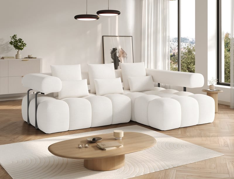 Levvi 3-sits Bubblig Bäddsoffa med Divan Höger - Jaffray 01 - Products - Möbler - Soffa - Bäddsoffa - Hörnbäddsoffa