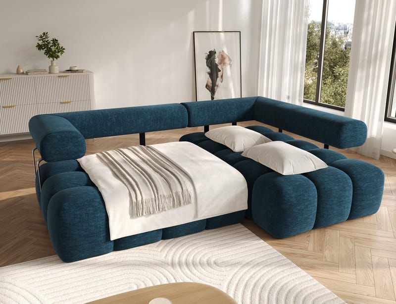 Levvi 3-sits Bubblig Bäddsoffa med Divan Höger - Manhattan 40 - Products - Möbler - Soffa - Bäddsoffa - Hörnbäddsoffa