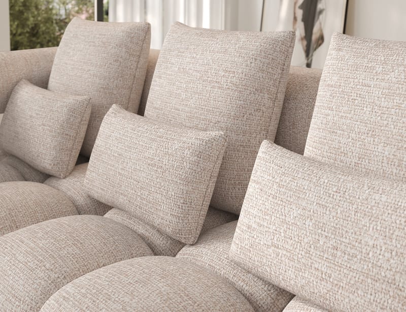Levvi 3-sits Bubblig Bäddsoffa med Divan Vänster - Bazalt 18 - Products - Möbler - Soffa - Bäddsoffa - Hörnbäddsoffa