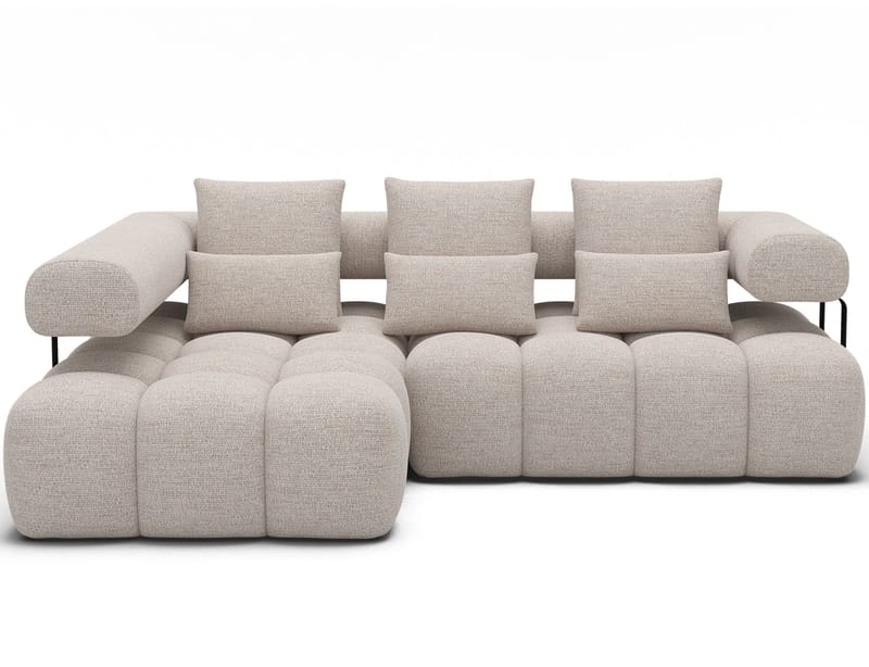 Levvi 3-sits Bubblig Bäddsoffa med Divan Vänster - Bazalt 18 - Products - Möbler - Soffa - Bäddsoffa - Hörnbäddsoffa