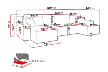 Magston 4-sits Hörnbäddsoffa - Grön - Products - Möbler - Soffa - Bäddsoffa - U bäddsoffa