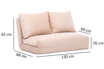 Maydena Bäddsoffa 2-sits 120x185 - Cream - Products - Möbler - Soffa - Bäddsoffa - 2 sits bäddsoffa