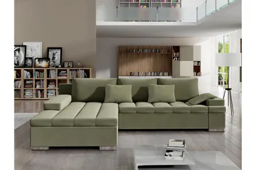 Naoma Bäddsoffa m. Divan 3-sits - Grön - Products - Möbler - Soffa - Bäddsoffa - Bäddsoffa divan