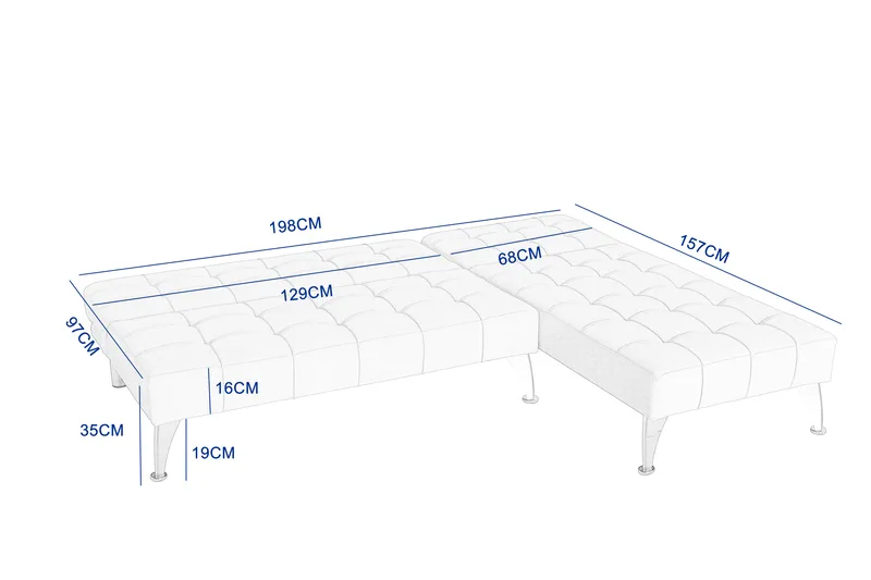 Neptun divansoffa bäddbar mörkgrått - Mörkgrå - Products - Möbler - Soffa - Bäddsoffa - Bäddsoffa divan