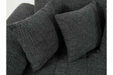 Niko U-Bäddsoffa 350x205x76 cm Divan Höger - Grå/Svart - Products - Möbler - Soffa - Bäddsoffa - Bäddsoffa längsbäddad