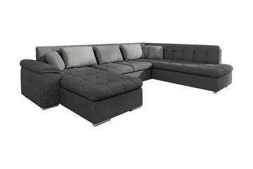 Niko U-Bäddsoffa 350x205x76 cm Divan Vänster - Grå - Products - Möbler - Soffa - Bäddsoffa - Bäddsoffa divan