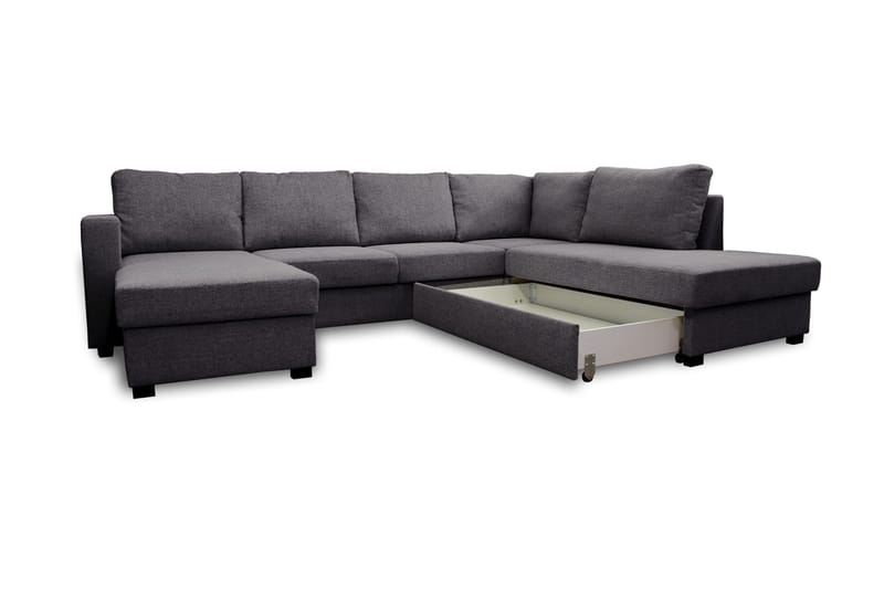 Paris U-Bäddsoffa Höger - Mörkgrå - Products - Möbler - Soffa - Bäddsoffa - Bäddsoffa divan