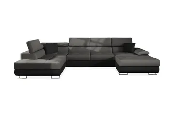 Reginia 8-sits Bäddsoffa - Grå/Svart - Products - Möbler - Soffa - Bäddsoffa - Bäddsoffa divan