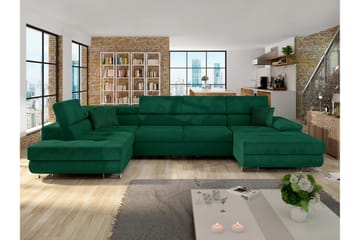 Reginia Bäddsoffa m. Divan och Schäslong 4-sits - Grön - Products - Möbler - Soffa - Bäddsoffa - Bäddsoffa divan