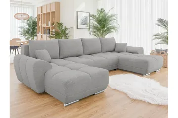 Simerly Bäddsoffa Dubbeldivan 4-sits - Grå - Products - Möbler - Soffa - Bäddsoffa - U bäddsoffa