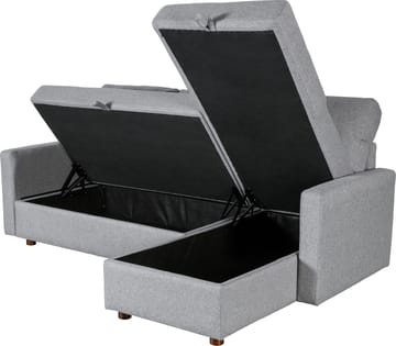 Soffa med förvaring grå 214 cm bred - Grå - Products - Möbler - Soffa - Bäddsoffa - Bäddsoffa divan