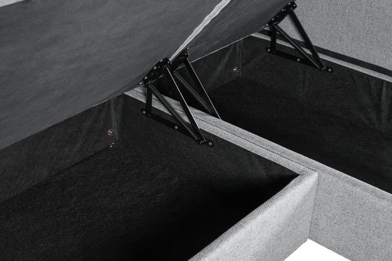 Soffa med förvaring grå 214 cm bred - Grå - Products - Möbler - Soffa - Bäddsoffa - Bäddsoffa divan