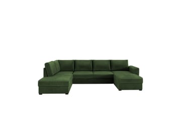 Taberk Bäddsoffa med Divan och Schäslong 4-sits i Chenille - Grön - Products - Möbler - Soffa - Bäddsoffa - Bäddsoffa divan