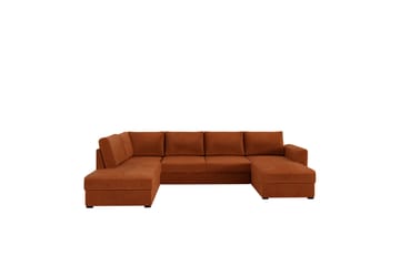 Taberk Bäddsoffa med Divan och Schäslong 4-sits i Chenille - Orange - Products - Möbler - Soffa - Bäddsoffa - Bäddsoffa divan