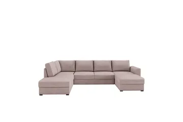 Taberk Bäddsoffa med Divan och Schäslong 4-sits - Rosa - Products - Möbler - Soffa - Bäddsoffa - Bäddsoffa divan