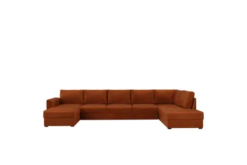 Taberk Bäddsoffa med Divan och Schäslong 5-sits i Chenille - Orange - Products - Möbler - Soffa - Bäddsoffa - Bäddsoffa divan