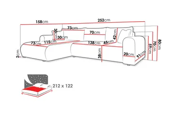 Tacon Bäddsoffa m. Divan 3-sits - Vit - Products - Möbler - Soffa - Bäddsoffa - Bäddsoffa divan