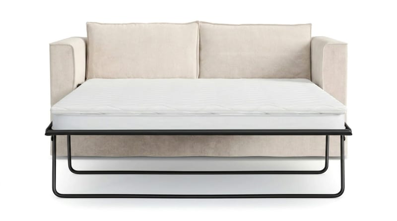Travstad 3-sits Bäddsoffa med HVILA Bäddmadrass 140x200 cm Latex med Tvättbar klädsel - Beige - Products - Möbler - Soffa - Bäddsoffa - 3 sits bäddsoffa