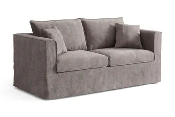 Travstad 3-sits Bäddsoffa med HVILA Bäddmadrass 140x200 cm Polyesterskum med Tvättbar klädsel - Grå - Products - Möbler - Soffa - Bäddsoffa - 3 sits bäddsoffa