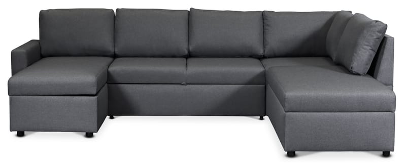 U soffa bäddsoffa grå med förvaring - Mörkgrå - Products - Möbler - Soffa - Bäddsoffa - Bäddsoffa divan