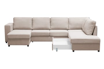 Verona U-Bäddsoffa Höger - Beige - Products - Möbler - Soffa - Bäddsoffa - Bäddsoffa divan
