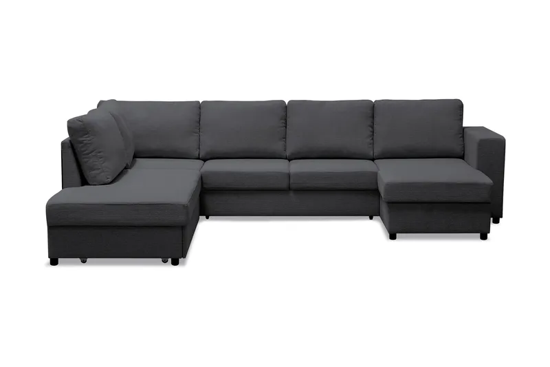 Verona U-bäddsoffa med Divan Höger, Mörkgrå