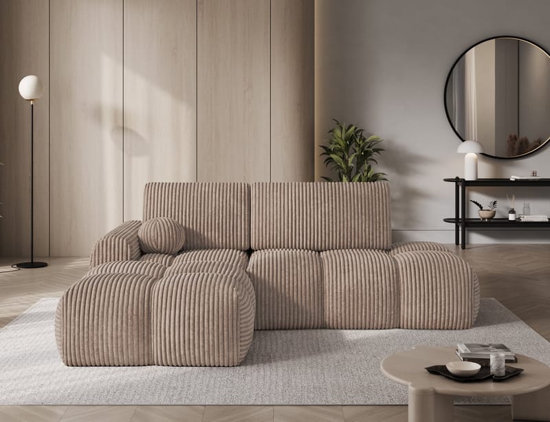 Vittario 3-sits Bubblig Bäddsoffa med Divan och förvaring Vänster - Modullo 20 - Products - Möbler - Soffa - Bäddsoffa - Hörnbäddsoffa
