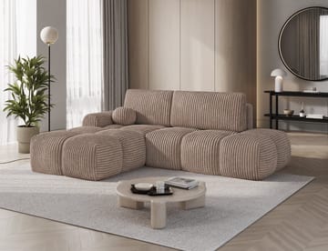 Vittario 3-sits Bubblig Bäddsoffa med Divan och förvaring Vänster - Modullo 20 - Products - Möbler - Soffa - Bäddsoffa - Hörnbäddsoffa