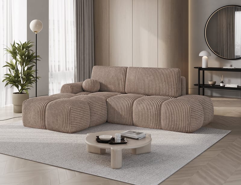 Vittario 3-sits Bubblig Bäddsoffa med Divan och förvaring Vänster - Modullo 20 - Products - Möbler - Soffa - Bäddsoffa - Hörnbäddsoffa