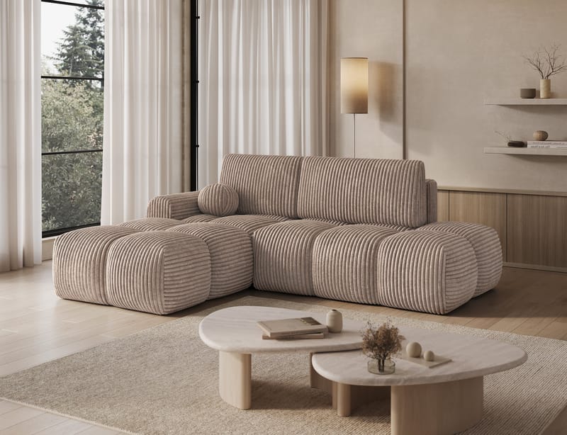 Vittario 3-sits Bubblig Bäddsoffa med Divan och förvaring Vänster - Modullo 20 - Products - Möbler - Soffa - Bäddsoffa - Hörnbäddsoffa