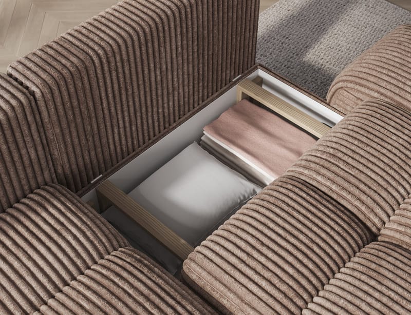 Vittario 3-sits Bubblig Bäddsoffa med Divan och förvaring Vänster - Modullo 20 - Products - Möbler - Soffa - Bäddsoffa - Hörnbäddsoffa