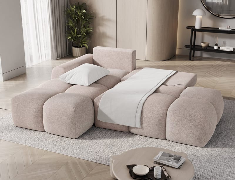Vittario 3-sits Bubblig Bäddsoffa med Divan och förvaring Vänster - Xillar 20 - Products - Möbler - Soffa - Bäddsoffa - Hörnbäddsoffa