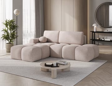 Vittario 3-sits Bubblig Bäddsoffa med Divan och förvaring Vänster - Xillar 20 - Products - Möbler - Soffa - Bäddsoffa - Hörnbäddsoffa
