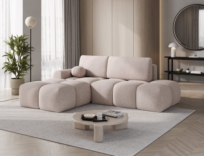 Vittario 3-sits Bubblig Bäddsoffa med Divan och förvaring Vänster - Xillar 20 - Products - Möbler - Soffa - Bäddsoffa - Hörnbäddsoffa