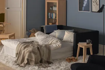 Willhelm Liten Bäddsoffa 2-sits Framåtbäddad - Mörkgrå - Products - Möbler - Soffa - Bäddsoffa - 2 sits bäddsoffa