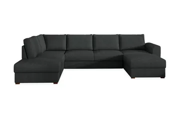 Wilma Stor 6-sits U-formad Bäddsoffa med Förvaring - Svart - Products - Möbler - Soffa - Bäddsoffa - Bäddsoffa divan